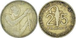 Coin, West African States, 25 Francs, 1989
