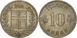 Coin, Iceland, 10 Aurar, 1966