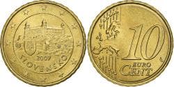 Slovakia, 10 Euro Cent, 2009, Kremnica, , Brass, KM:98
