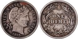 United States, Dime, Barber Dime, 1915, Philadelphia, Silver, , KM:113