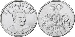 Swaziland, 50 Cents, 2021, Stainless Steel,