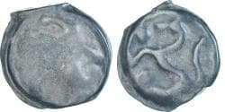 Coin, Senones, potin à la tête d’indien, 1st century BC, Sens,