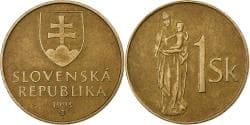 Slovakia, Koruna, 1993, Bronze Plated Steel, , KM:12