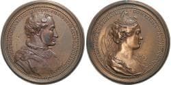 Duchy of Lorraine, Medal, Frederick I & Margaret, 18th century, Bronze
