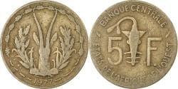 West African States, 5 Francs, 1977, Aluminum-Nickel-Bronze, , KM:2a
