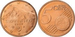 Slovakia, 5 Centimes, 2009, Kremnica, Copper Plated Steel,