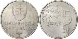 Slovakia, 5 Koruna, 2007, Kremnica, Nickel plated steel, , KM:14