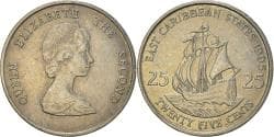 Coin, East Caribbean States, 25 Cents, 1995