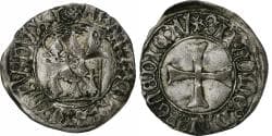 Duchy of Brittany, François Ier, Blanc à la targe, 1442-1450, Rennes, Billon