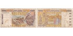 West African States, 1000 Francs, VF(20-25)
