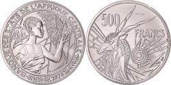 Coin, Central African States, 500 Francs, 1976, Paris, ESSAI, , Nickel