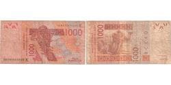 West African States, 1000 Francs, VF(20-25)