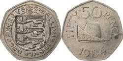 Guernsey, 50 Pence, 1984, Cupro Nickel,