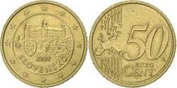 Slovakia, 50 Euro Cent, 2009, , Brass, KM:100