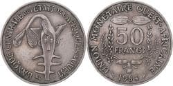 Coin, West African States, 50 Francs, 1984, Paris, , Copper-nickel