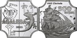 Mauritius, 500 Rupees, 2023, Agalega Islands, Silver plated copper-nickel