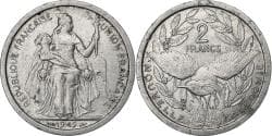 New Caledonia, 2 Francs, 1949, Paris, Aluminum, , KM:3