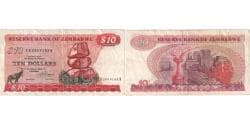 Zimbabwe, 10 Dollars, VF(30-35)