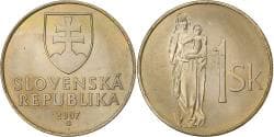 Slovakia, Koruna, 2007, Kremnica, Bronze Plated Steel, , KM:12