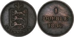 Guernsey, Double, 1830, Soho Mint, Copper, , KM:1