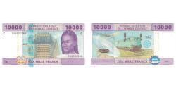 Banknote, Central African States, 10,000 Francs, 2002, KM:110T, UNC(60-62)