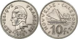 New Caledonia, 10 Francs, 1972, Paris, Nickel, , Lecompte:88, KM:11