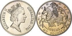 Gibraltar, Elizabeth II, 2.8 Ecus, 1992, Copper-nickel,