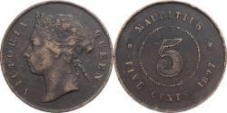 Mauritius, 5 Cents, 1897, Bronze, , KM:9