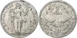 New Caledonia, 2 Francs, 1987, Paris, Aluminum, , Lecompte:64, KM:14