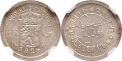1/10 gulden Nederlands Indië 1928 PCGS MS 65