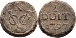 Duit noodmunt VOC Java 1797