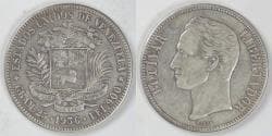 VENEZUELA - Republic, 1936, 5 Bolivares, Extra Fine