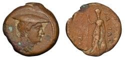 Greco-Baktrian Kingdom. Diodotos II Theos. Circa 235-225 BC. Æ Half Chalkous