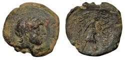 Baktrian Kingdom. Diodotos II Theos 235-225 BC. Æ Aï Khanoum mint. head of Zeus