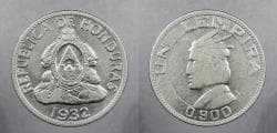 HONDURAS: 1932 Phila. Mint Lempira