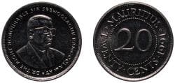 Mauritius 1991 20 Cents Nickel plated steel 2.94g BU KM 53 Schön 53