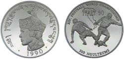 Bhutan Kingdom Jigme Singye 1990 300 Ngultrums World Championship Soccer