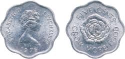 Seychelles 1975 5 Cents - Elizabeth II (FAO) Aluminium-magnesium (1200000) 0.78g UNC KM 18 Schön 18