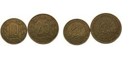 Central African States Monetary Union 1975 10 Francs & 20 Francs 2 Lots