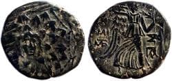 Pontos, Amisos AE21 Aegis with facing head of Gorgon at center