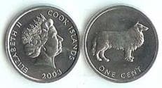 Cook Islands KM420(U) 1 Cent (Collie)