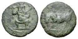 Islands off Iberia, Ebusus (II cent. BC). Æ Quarter Unit. BES R/ BULL