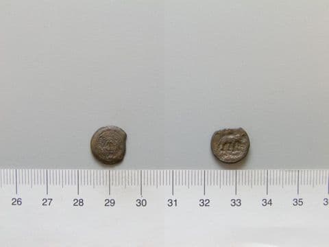 Coin of Antiochus I Soter, Seleucid King, from Antioch, Yale University Art Gallery, inv. 1938.6000.1632