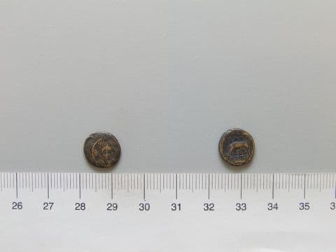 Coin of Antiochus I Soter, Seleucid King, from Antioch, Yale University Art Gallery, inv. 1938.6000.1695