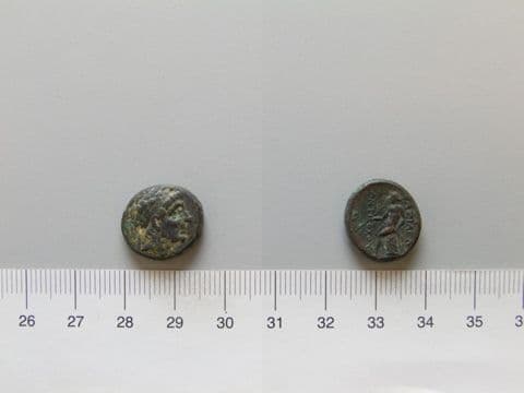 Coin of Antiochus I Soter, Seleucid King, from Antioch, Yale University Art Gallery, inv. 1938.6000.1696