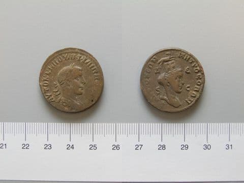 Dupondius of Philip II, from Antioch, Yale University Art Gallery, inv. 1938.6000.868