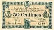 50 Centimes - Chambre de Commerce de Châlon-sur-Saône, Autun et Louhans (71) - Communes of Chalon-sur-Saône, Autun and Louhans