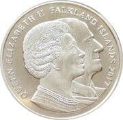 1 Crown - Elizabeth II (Platinum Wedding Anniversary of Queen Elizabeth II andPrince Philip) - Falkland Islands