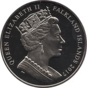1 Crown - Elizabeth II (35th Anniversary of Liberation, Lest we forget) - Falkland Islands