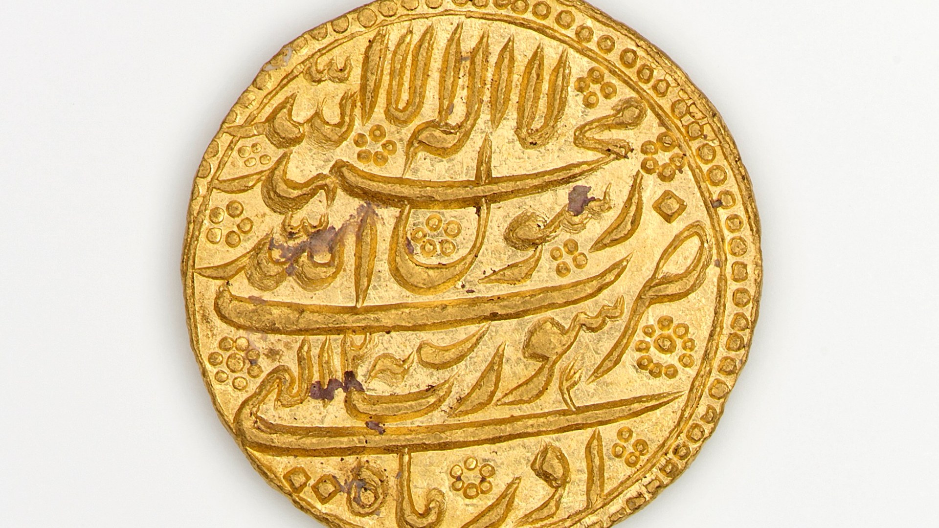 ムガル帝国シャー・ジャハーン モフール金貨1644年 — タージ・マハルの時代を象徴する傑作